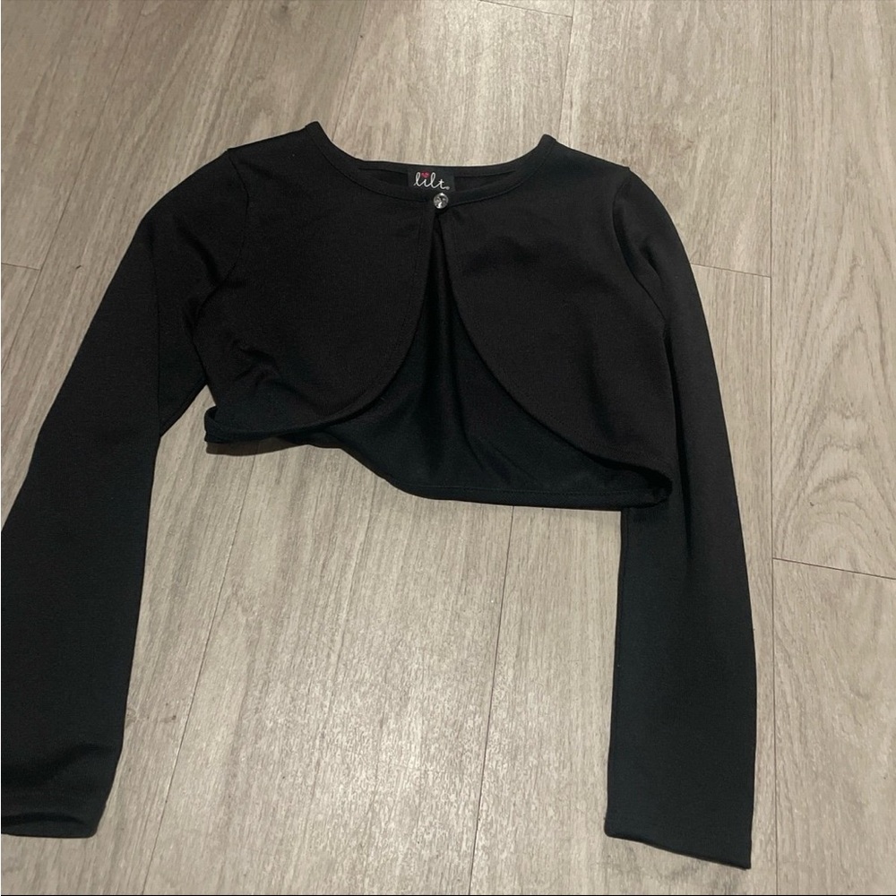 Lilt Black Long Sleeve Crop Top